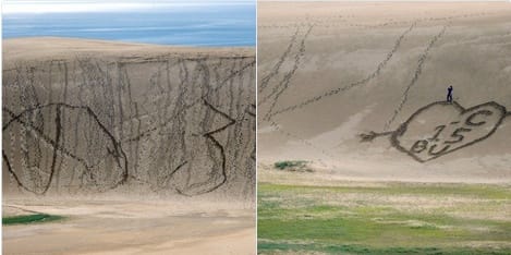 Graffiti im Sand verboten