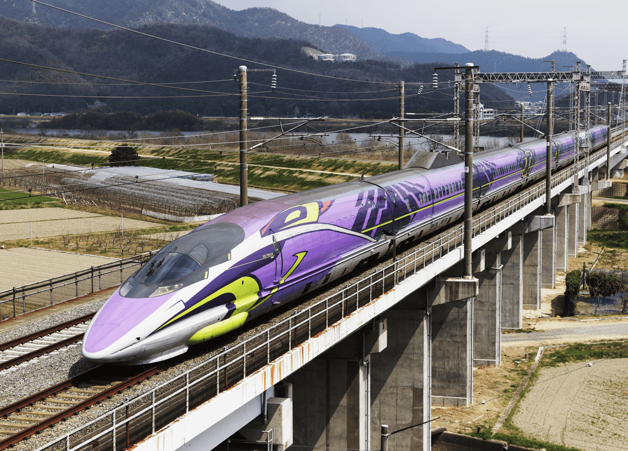 Eine letzte Fahrt im Evangelion-Shinkansen