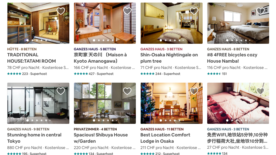 Airbnb-Krise in Japan: 5 Monate danach