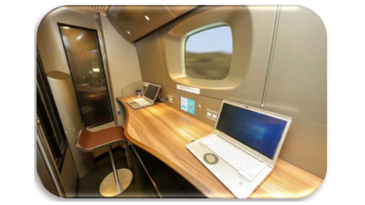 Eine Business-Kabine im Shinkansen