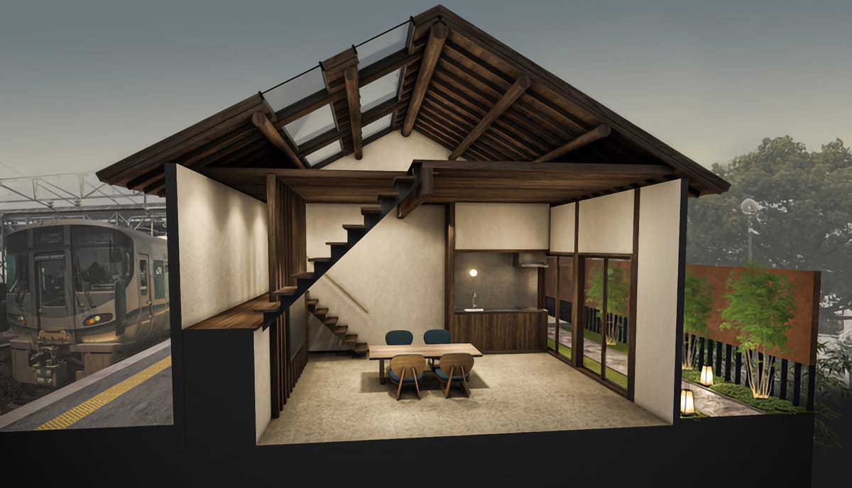 Schlafen im ländlichen Bahnhof