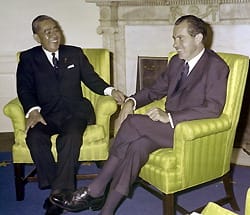 Eisaku Sato und Richard Nixon 1969.