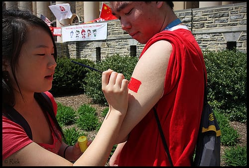 Markieren Präsenz: Chinesische Studenten.