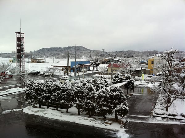 Schnee im Norden Japans am 16. März 2011.