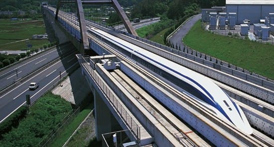 So sieht die Zukunft aus: Der Magnetschwebe-Shinkansen auf der Teststrecke Yamanashi.