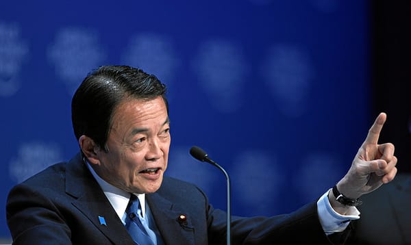 Taro Aso am WEF in Davos im Jahr 2009.