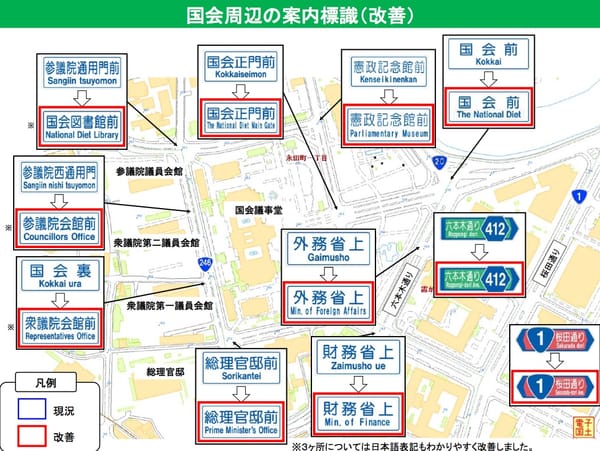 Neue Begriffe fürs Regierungsviertel in Tokio.