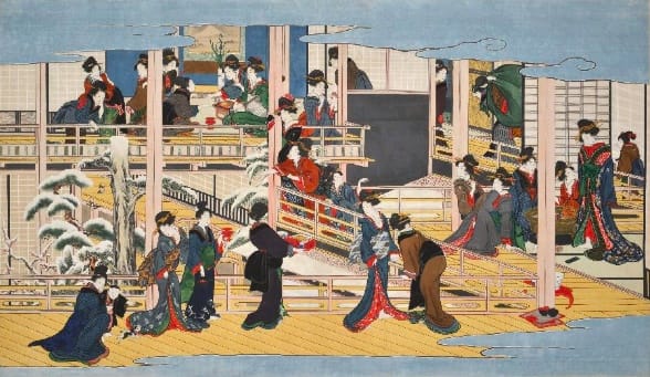 Wiedergefunden und restauriert: «Der Schnee von Fukagawa» von Kitagawa Utamaro.