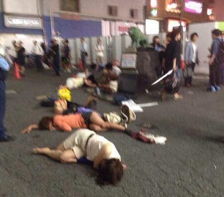 Auf der Strasse eingeschlafen