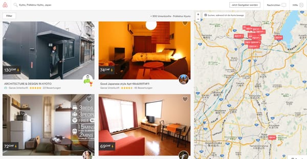 Airbnb-Angebote in Kyoto.