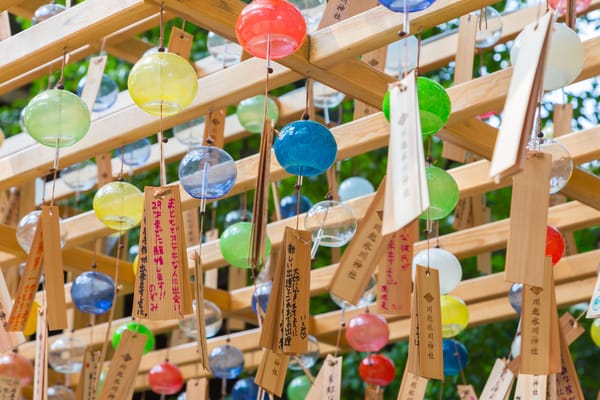 Windglöckchen im Hikawa-Schrein in Kawagoe.