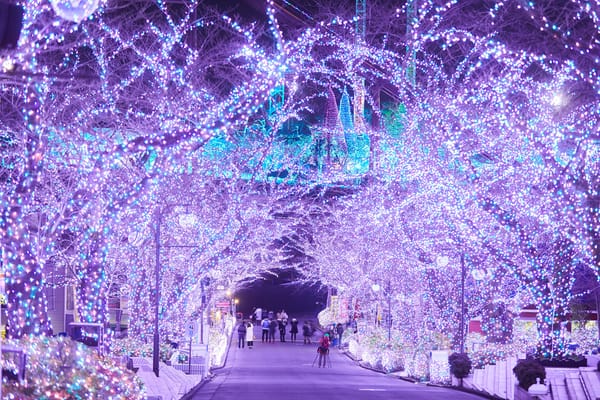 Winterstimmung im Yomiuri Land in Tokio.