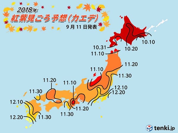 Japans erste Herbstlaub-Prognose