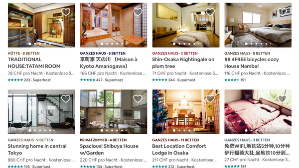 Airbnb-Krise in Japan: 5 Monate danach