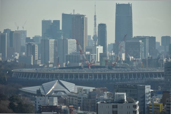 Bauarbeiten am neuen Nationalstadion im Januar 2019.