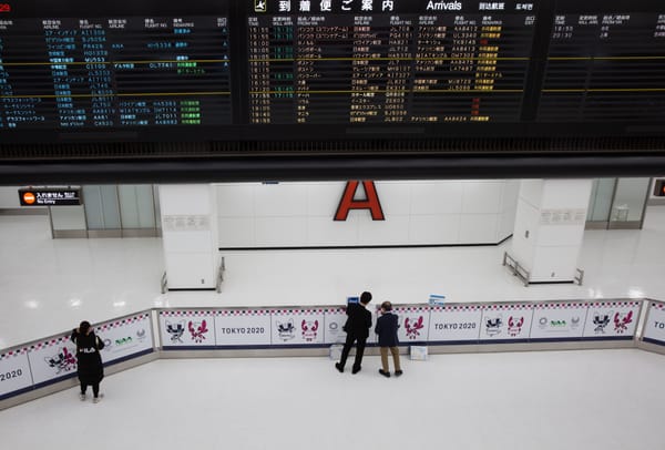 Die leere Ankunftshalle im Flughafen Narita im Januar 2021.