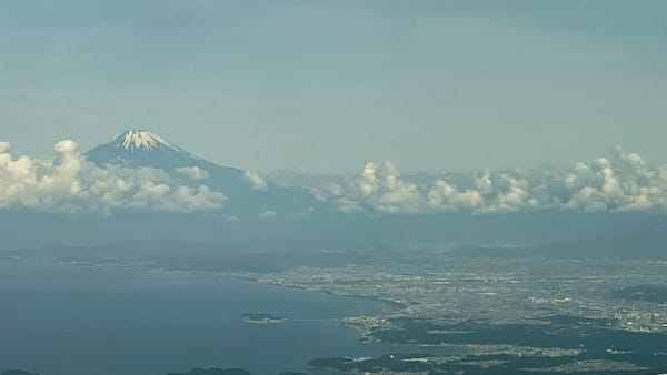 Der Fuji und die Bucht von Sagami.