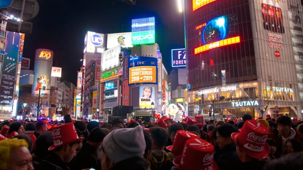 Der Shibuya-Countdown am 31. Dezember 2018.