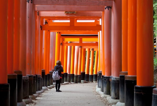 Im Fushimi-Inari-Schrein in Kyoto.