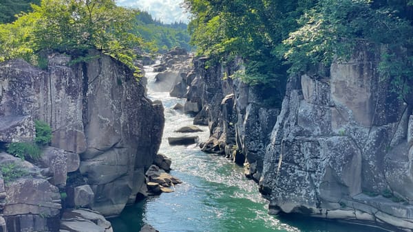 Die Genbikei-Schlucht in der Präfektur Iwate.