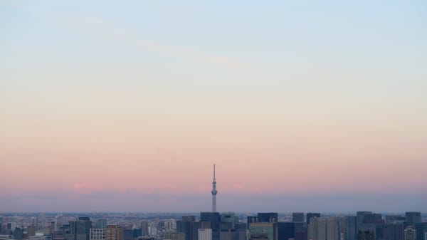 Sonnenuntergang über Tokio.